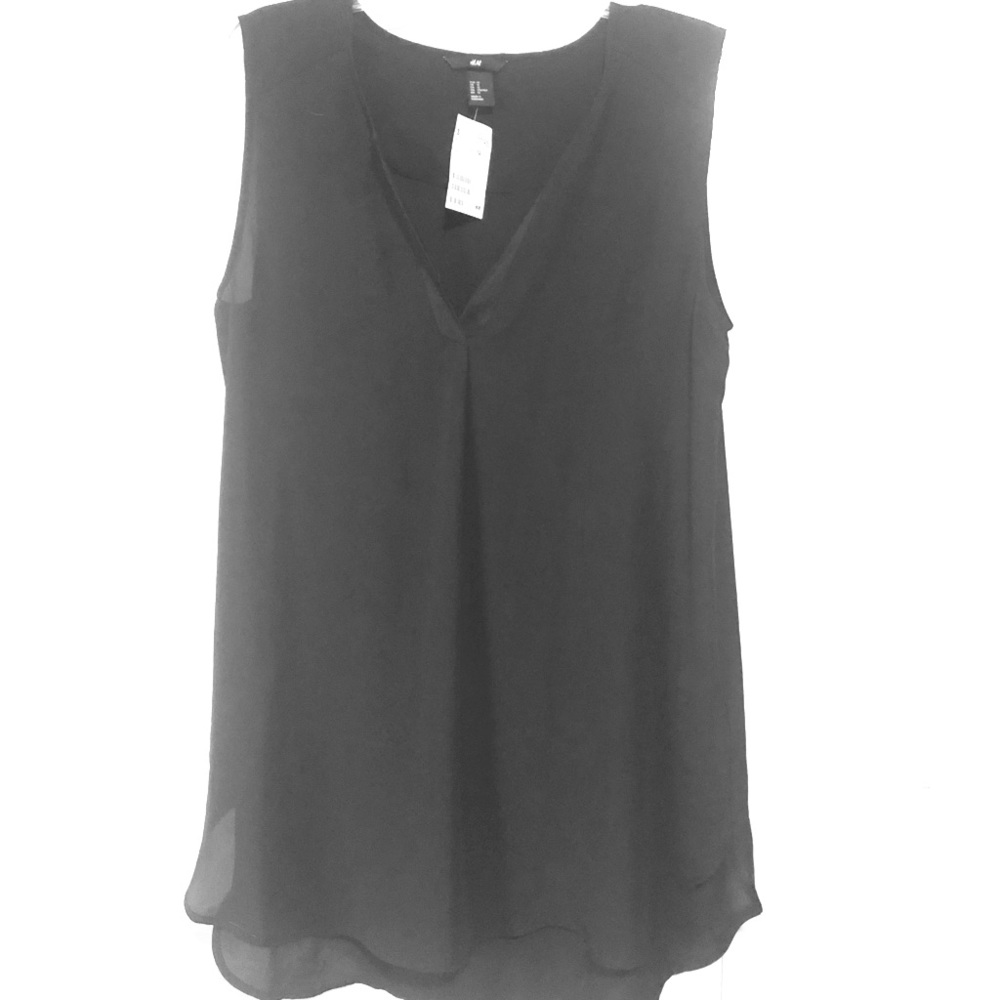 NWT black chiffon tank